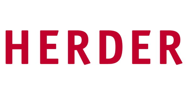 Logo des Herder Verlags mit rotem Schriftzug auf weißem Hintergrund