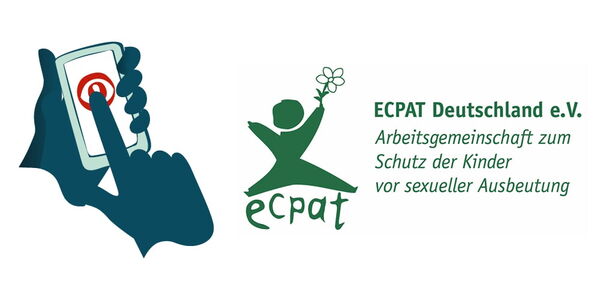Logo von ECPAT Deutschland e.V. mit Text zum Schutz von Kindern vor Ausbeutung